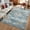 Blue, variant on Assaile 9 x 12 ft Polyester Area Rugs, Blue Runner Flower Printed, Indoor Aesthetic Machine Washable Persian Rugs for Entryway Living Room