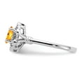 thumbnail image 4 of 925 Sterling Silver Rhodium-plated Citrine & Diam. Ring Size: 7; for Adults and Teens; for Women and Men, 4 of 5