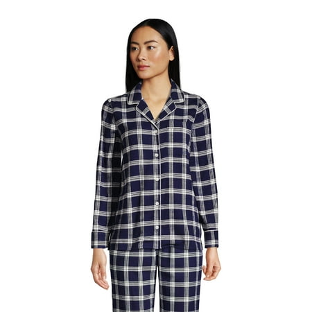 

Lands End Women s Long Sleeve Print Flannel Pajama Top