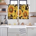 thumbnail image 2 of Sunflower Kitchen Curtains Window Panels, Yellow Floral Elegant Pastoral Flowers Watercolor Insulated Window Treatment Curtain, Grommet Curtains for Bedroom/Living Room/Bathroom, 2 Piece 52"Wx45"L, 2 of 8