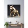thumbnail image 2 of Golden Cougar Art Deco Style Poster Wall Art, Modern Wall Decor For Living Room Bedroom, 24x24 UNFRAMED, 2 of 3