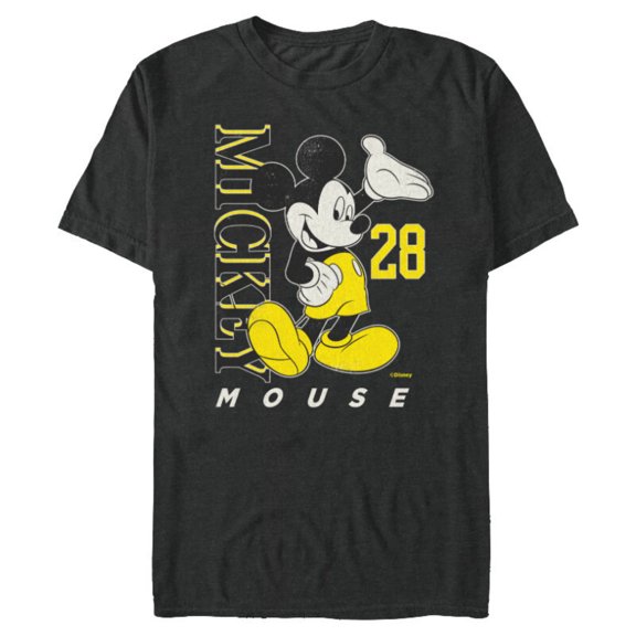 Disney Mickey Mouse Vintage Classics 28 Black & Yellow - Short Sleeve Blended T-Shirt for Adults - Customized-Dark Heather