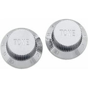 Allparts PK-0153 Set of 2 Plastic Tone Knobs for Stratocaster, Chrome plated plastic