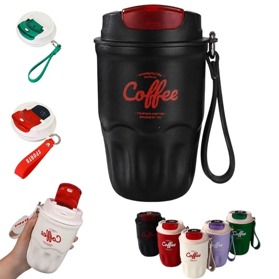 Stainless Steel Insulated Coffee Travel Mug 12oz with Temperature Display, 316 Stainless Steel Thermos Vacuum Flask for Hot Cold Drinks