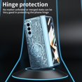 thumbnail image 3 of MonsDirect for 7.6 inch Samsung Galaxy Z Fold 4 5G 2022 Case, Mechainical Gear Clear Plating Frame Hard PC Back Shell With Screen Protector, Slim Folding Hinge Protection for Galaxy Z Fold 4, Blue, 3 of 7