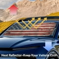 thumbnail image 4 of KUIFORTI American Flag Windshield Sun Shade for SUV, Truck, Sedan, Vintage Windshield Sunshades, Blocks Sun Visor Protector Foldable Sun Shield Keep Your Vehicle Cool, 4 of 6