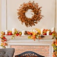 thumbnail image 5 of Artificial Halloween Wreath for Front Door, Fall Faux Wreath Decorations Green Artificial Branches for Indoor Wall, Windows, Outdoor Porch Home Decor, 17in, 5 of 5