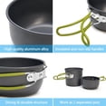 thumbnail image 2 of Camping Cookware Set Campfire Cooking Utensils Folding Cookset Outdoor Hiking Backpacking Pot Bowls Mesh Carry Bag, 2 of 7