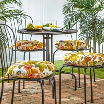 Greendale Home Fashions Esprit Floral 15-inch Round Outdoor Bistro Chair Cushion (Set of 4)