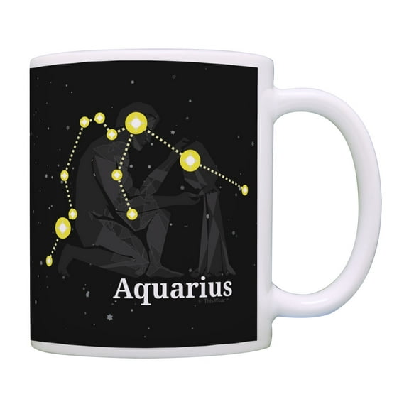 ThisWear Zodiac Gifts Aquarius Zodiac Coffee Mug Aquarius Cup Aquarius Present Bday Coffee Mug Multi