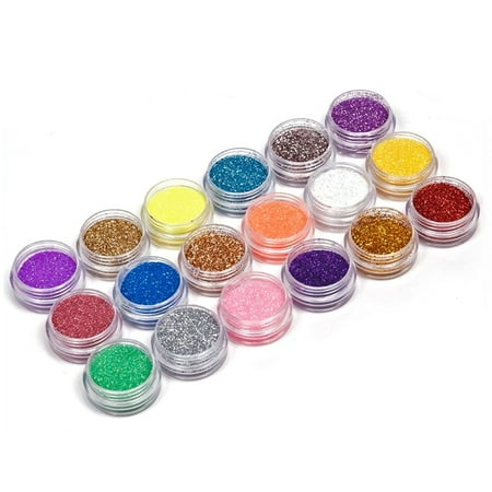 Gel Nails Acrylic Nails - 18 Colors Nail Art Glitter Powder Dust For UV GEL Acrylic Powder Decoration Nail Art DIY Tip Decoration Glitters