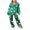 Green, variant on Christmas Pajama Set for Women Santa Claus Print Long Sleeve Button Down Pjs Xmas Nightgown Loungewear