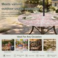 thumbnail image 6 of Round Outdoor Tablecloth with Umbrella Hole and Zipper, Farmhouse Flower Tablecloth with Elastic Waterproof, Botanical Vintage Coral Red Leaf Plant Patio Table Covers for 45" - 54" Pool Tables, 6 of 9