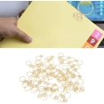 thumbnail image 3 of HUGFEGWE 80Pcs Ring Shape Paper Clips Metal Bookmark Clips Cute Small Paperclips with Clear Box for Office School Wedding Party Invitation Valentine Decoration (Gold) U2537-0781, 3 of 9