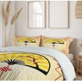 thumbnail image 6 of Ambesonne Japanese Duvet Cover Set, Cherry Blossom Orient, 2-Calking, Sand Brown Yellow Red, 6 of 7