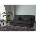 thumbnail image 5 of Ottomanson 75" Convertible Sofa Couch for Living Room, Chenille Modern Sofa Bed with Storage, Black, 5 of 5