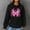 Black, variant on Abomasnow Womens Waffle Knit Sweatshirt Breast Cancer Awareness Hoodies, Drawstring Graphic Print Hoodies Casual Loose Fit Fall Winter Pullover Hoodie Sweatshirts
