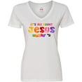 thumbnail image 3 of Inktastic Jelly Bean Jesus Women's V-Neck T-Shirt, 3 of 5
