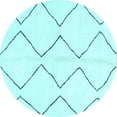 thumbnail image 1 of Ahgly Company Indoor Round Solid Light Blue Modern Area Rugs, 5' Round, 1 of 4