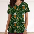 thumbnail image 1 of Fiudx Ofertas Flash Artículos En Oferta Blusa de Lactancia con Cuello En V y Manga Corta Estampada para El Día de San Patricio para Mujer, 1 of 5