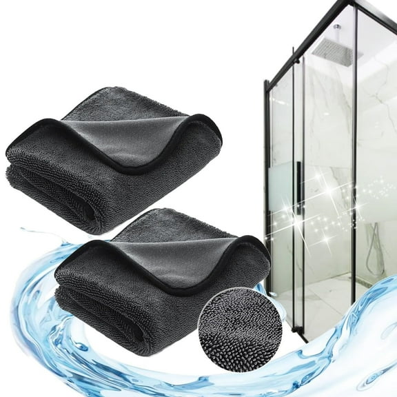 HPZZ Wipes Shower Cleaning Cloths, Bath Drying Towel, Super Absorbent Reusable MicrofiberBath XXL Drying Towel for Shower Door, Basin, Ceramic Tile (2pcs, XXL (24x35.5in))