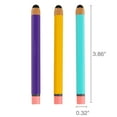 thumbnail image 6 of onn. Pencil Styluses, Compatible with Most Smartphones & Tablets, 3 Count, Yellow, Purple, Sky Blue, 6 of 6