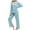 Light Blue, variant on Simua Womens Pajamas Sets Soft 2 Piece Long Sleeve Lapel Shirts and Pant Solid Color Pj Sets Button Up Sleepwear