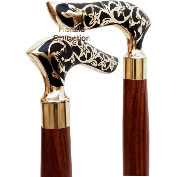 NAUTICALMARTUS Designer Brass Head Handle Antique Style Victorian Cane Wooden Walking Stick