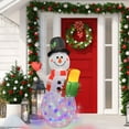 thumbnail image 2 of Christmas Inflatables Snowman Holds Gift Box Lighted  Inflatable Christmas Garden Yard Lawn Decoration with Built in Fan and Anchor Ropes 6 Feet Tall, 2 of 9