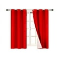 thumbnail image 5 of New Luxury Curtain Set of  2pc Panels Adam Red Color 100% Privacy Blackout Room Darkening Thermal Window Grommet Short Drapes Size 37" Wide X 63" Length for Bedroom Home Décor, 5 of 6