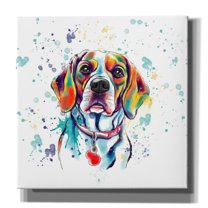 Epic Graffiti 'Colorful Watercolor Beagle 2' by Furbaby Affiliates, Canvas Wall Art, 18"x18"