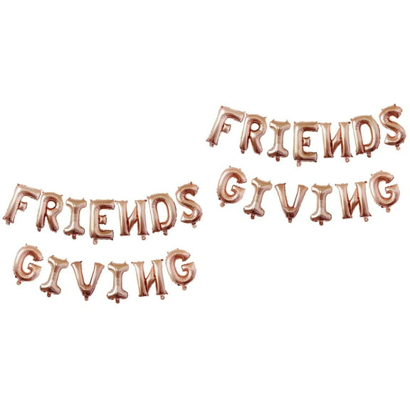 WORGEOUS 2 Sets  16in Decorative Aluminium Foil Balloons FRIENDS GIVING Balloon Banner