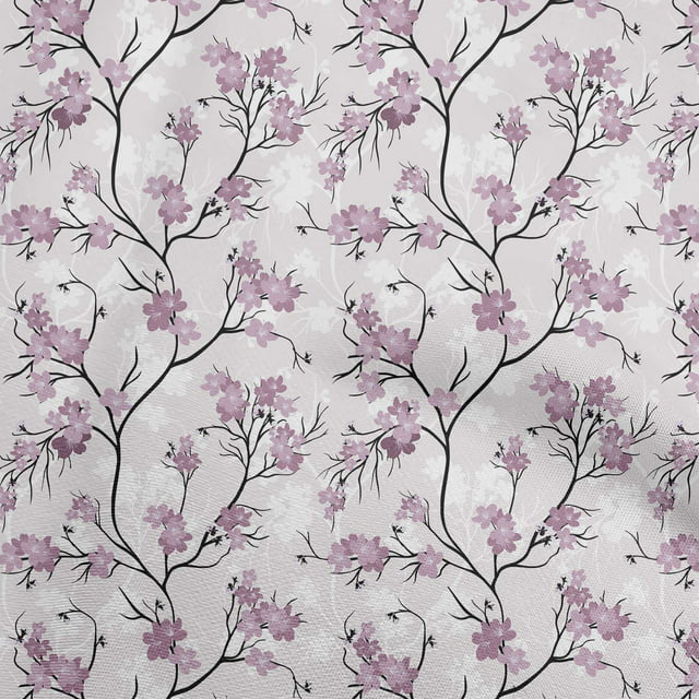 oneOone Cotton Cambric Lavender Fabric Floral Fabric For Sewing Printed Craft Fabric By The Yard 56 Inch Wide