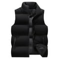 thumbnail image 1 of Chaleco informal de cuello alto para hombre, chaqueta acolchada cálida de invierno para exteriores, 1 of 7