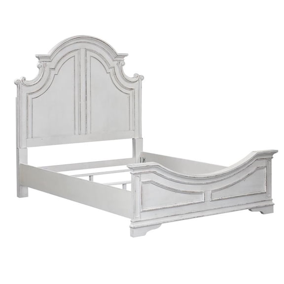 Magnolia Manor White Queen Panel Bed