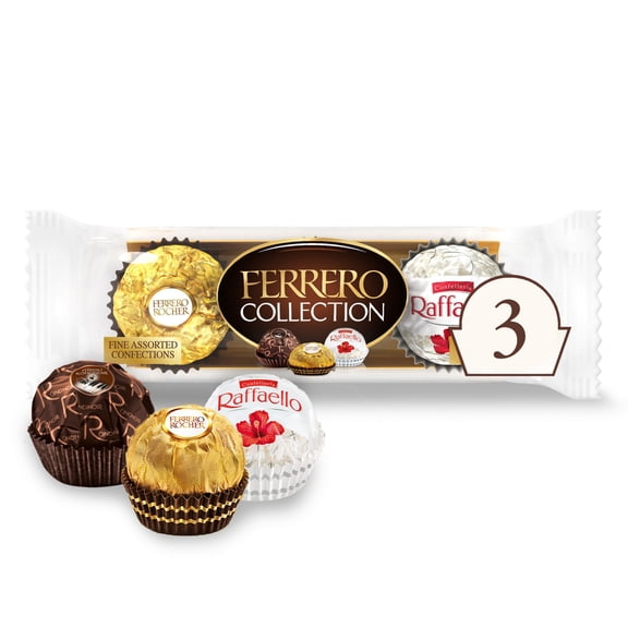 Ferrero Collection Premium Gourmet Assorted Hazelnut Milk Chocolate, Dark Chocolate and Coconut, 1.1 oz