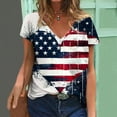 thumbnail image 2 of GERsome Womens American Flag T Shirts 4th of July V Neck Short Sleeve Patriotic Tees Summer Loose Fit USA Graphic Tops S-2XL, 2 of 5