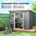 thumbnail image 4 of Outsunny 9' x 6.5' Garden Storage Shed with Skylight, Light Grey, 4 of 10