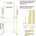 thumbnail image 3 of 7.87 ft Gold Backdrop Stand Heavy Duty with Base for Wedding Party Ceremony, Birthday Bridal or Decoration, Wedding Arch Stand Metal Balloon Arch Frame, 3 of 12