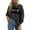 Black, variant on Tops for Women Plus Size V-neck Christmas Printed Long Sleeved Pullover Solid Color Casual Sweatshirt 1-Pink XXL