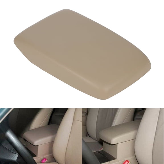 SCITOO Auto Beige Armrest Center Console Lid Skin Cover With Base Replacement fit for Highlander 2008-2014