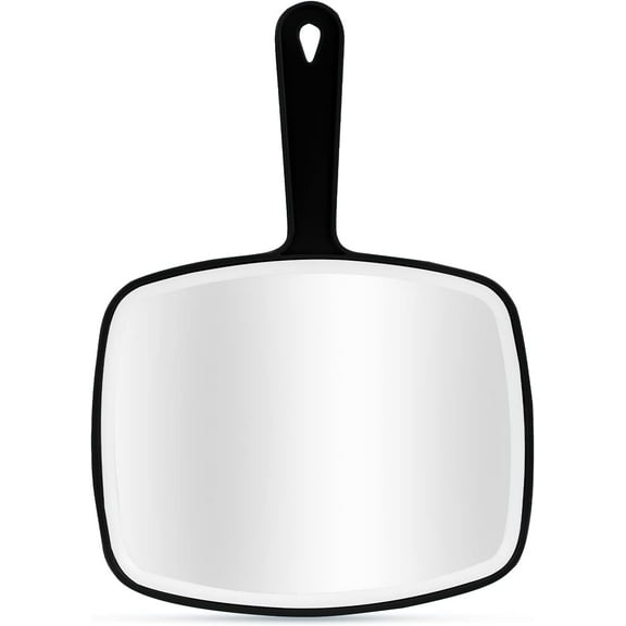 Handheld Mirror, Portable Hand Mirror with Hanging Hole in Handle, Pink 7.4" W x 10.4" L