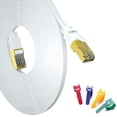 thumbnail image 1 of Cat 7 Ethernet Cable 100 ft, Foboiu Cat7 Internet Network Cable Shielded, 15ft Ethernet Patch Cord, Slim Ether LAN Cable Wire for Gigabit Modem, Router, Xbox, PC, Gaming, PS4, Switch(White), 1 of 1