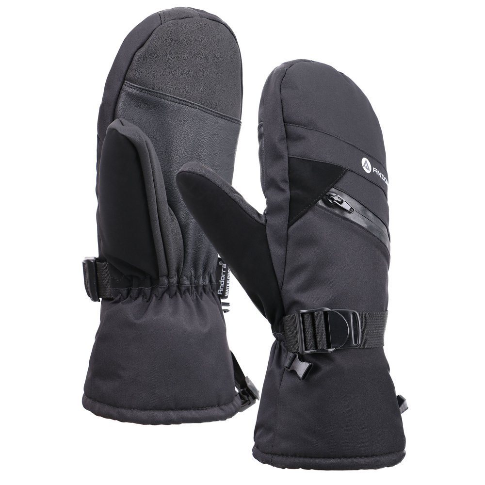 Simplicity Men's C100 Thinsulate Lining Ski Gloves Snow Mittens, Black, L/XL