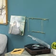 thumbnail image 4 of Modern Metal Wire Wall Mounted Vinyl Records Storage Racks Hanging LP Record Holders Floating Album Cover Display Shelves Set of (Brass), 4 of 7