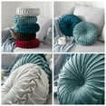 thumbnail image 6 of 13.7" Round Throw Pillow Handcrafted Pumpkin Velvet Home Decorative Back Pillow Cushion for Chair Couch Sofa Bed, 6 of 6