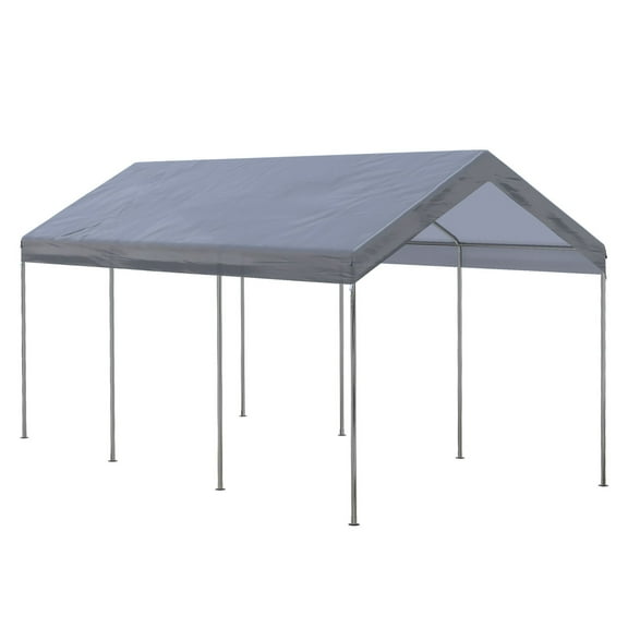 20x10 Carport Portable Garage Canopy Tent - Adjustable Height, UV Protection, Steel Frame - Car, Truck, Outdoor Storage Shelter