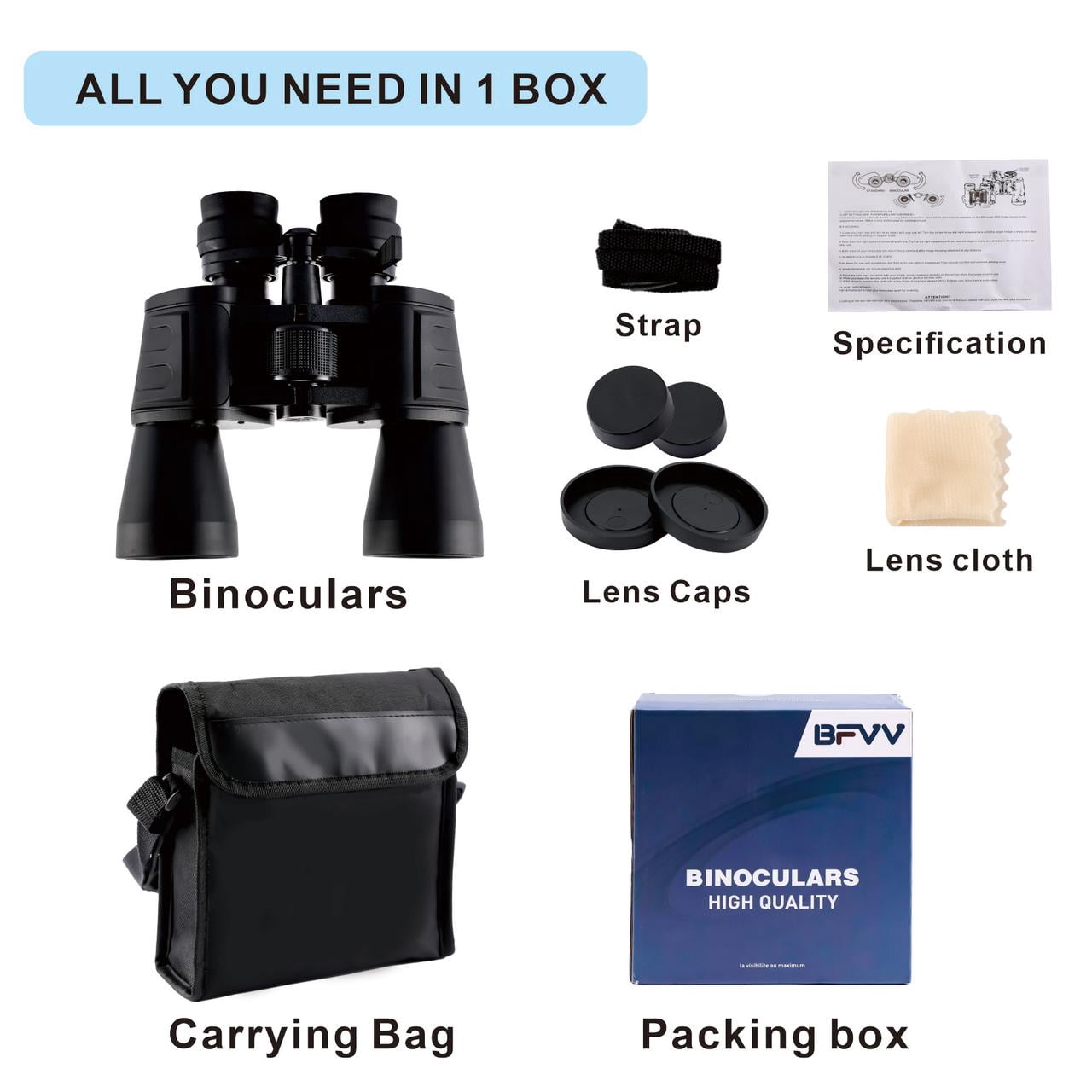 BFVV 180x100 High-Power Binoculars - Night Vision & Low-Light Ready with BAK4 Prisms + FMC Lenses, Ideal for Birdwatching, Hunting, Hiking- Clear Imaging, Premium Gift for Adults