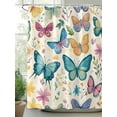 thumbnail image 2 of Shower Curtain Butterfly Shower Curtains for Bathroom, Waterproof Polyester Shower Curtain Set with Hooks, Standard Size 72" x 72" Flower Butterfly, 2 of 6