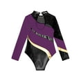 thumbnail image 4 of TiaoBug Kids Girls Long Sleeve Gymnastics Leotard Shiny Rhinestone Athletic Dance Jumpsuit Ballerina Bodysuit Tops Purple 12, 4 of 6